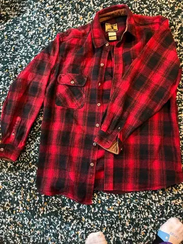 FIELD & STREAM 빨검 체크 플란넬 셔츠 L