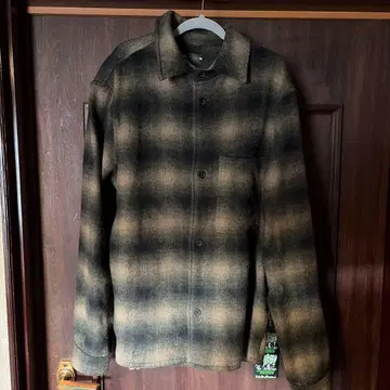 ZARA 블랙 베이지 체크 플란넬 셔츠 M