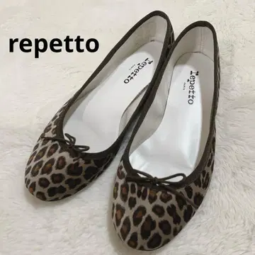 repetto 레오파드 무늬 발레 슈즈 벨벳 벨로아 37