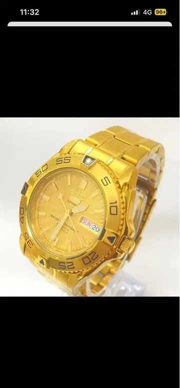 SEIKO 골드 자동 와인딩 손목시계