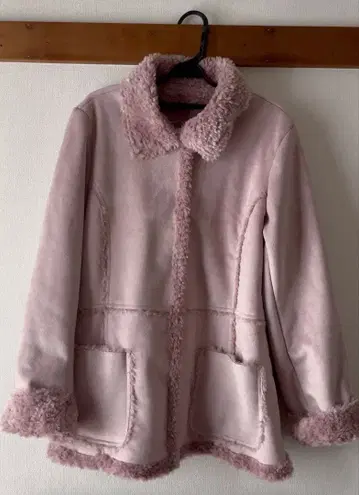 스웨이드 보아 자켓 핑크