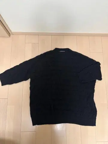 mizuiro ind 블랙 케이블 니트 스웨터