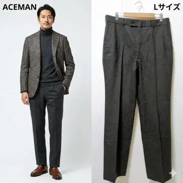 ACEMAN 슬랙스 울 팬츠 다크 그레이 84cm 쇼와 레트로 겨울 상품