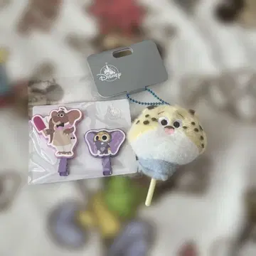 디즈니 캐릭터 클립과 키링 세트 주토피아