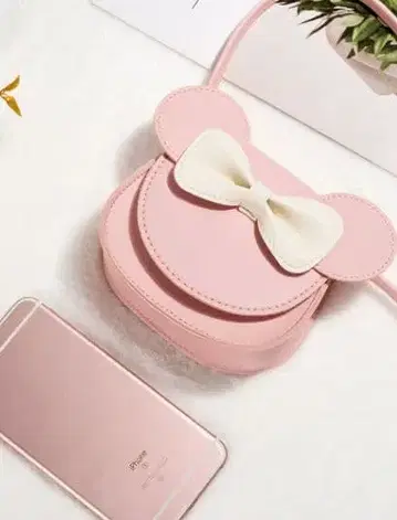 미니 마우스풍 핑크 숄더백