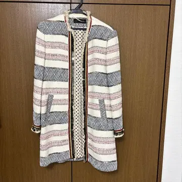 ZARA WOMAN 스트라이프 체스터 코트