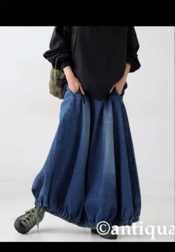 antiqua 데님 벌룬 스커트 새상품급