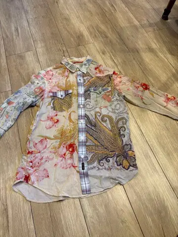 RAER 꽃무늬 페이즐리 무늬 긴팔 셔츠