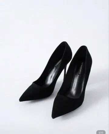 블랙 스웨이드 하이힐