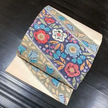 순수 실크 오타이코 후쿠로 오비 [ 꽃 잎 ]