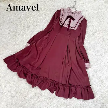 아마벨 Antique Chic 스퀘어 요크 원피스 모카 핑크