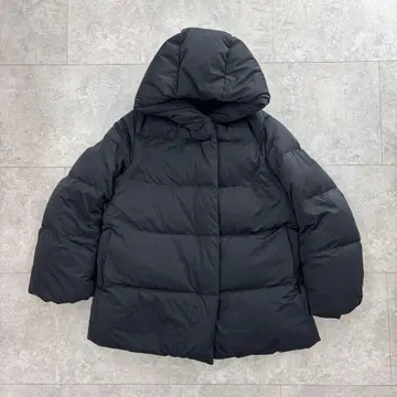 유니클로 파우더 필 다운 숏코트 블랙 S