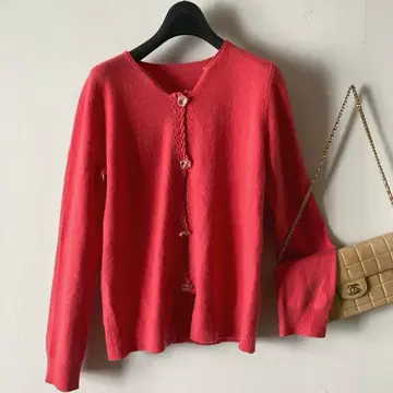 후르츠케이크*후아토로 캐시미어 100% 비쥬 버튼 루즈핏 니트 가디건