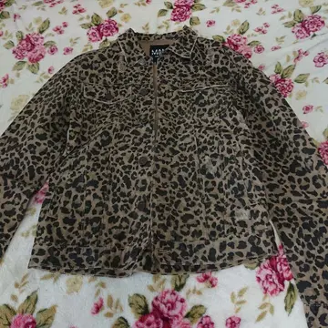 레오파드 무늬 브라운 자켓 코튼