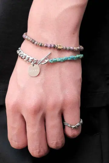 [ 새상품급 ] JIEDA 스위칭 비즈 팔찌 터콰이즈