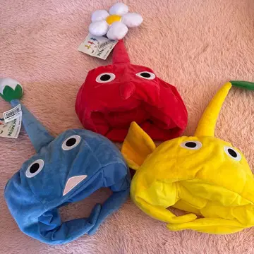 피크민 캐릭터 모자 세트 3색