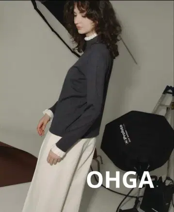 새상품 OHGA BICOLOR FRILL KNIT 프릴 니트