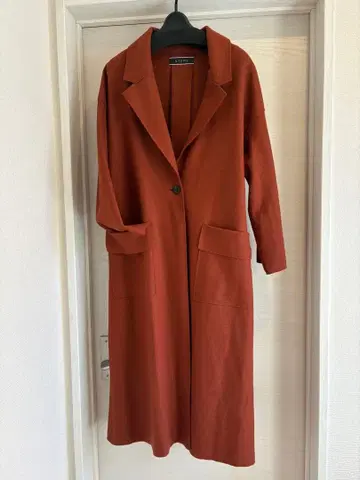 쿠튀르 qtume 래글런 롱 코트 적갈색 울 100% 일본제