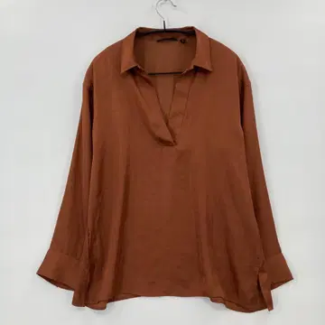 UNIQLO 유니클로 브라운 긴팔 블라우스 M 사이즈