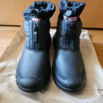 HUNTER 블랙 스노우 부츠 앵클 기장 UK6 25cm 헌터