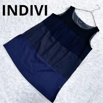 인디비(36) 슬리브리스 컬러 블록 튜닉