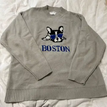 보스턴 프렌치 불독 스웨터 L