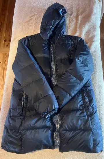 리버서블 리버티 패턴 다운 자켓 L 사이즈 네이비