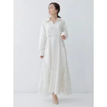 새상품급 anuans 아뉴앙스 원피스 부케 레이스 플레어 화이트