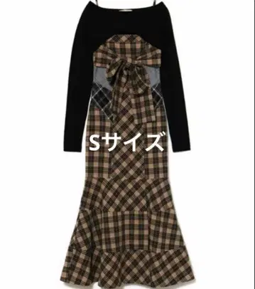 andmary Juni 체크 드레스 베이지 S