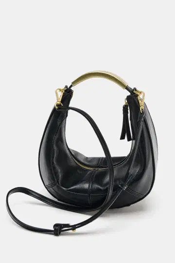 ZARA 메탈 핸들 오벌 백 블랙