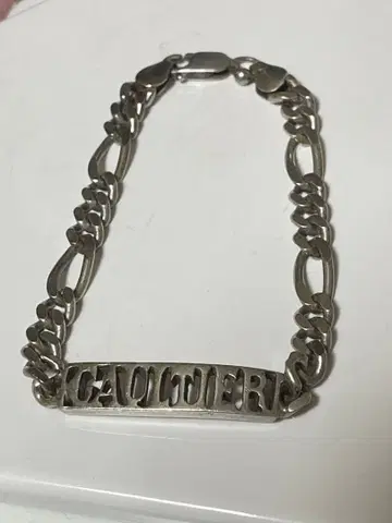 빈티지 GAULTIER 실버 플레이트 체인 팔찌
