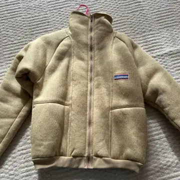 베이지 플리스 자켓 풀 집업