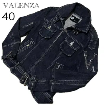 VALENZA 발렌자 큐빅 데님 라이더 자켓 40