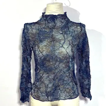 GIANNI LO GIUDICE 주름 가공 시어 블루 계열 메쉬 일본제