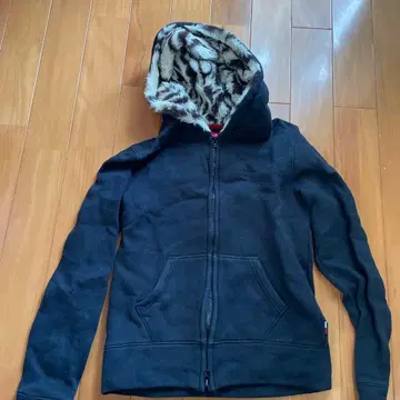 타미걸 블랙 후드티 레오파드 무늬 후드