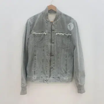 UNSHAPED AG 그레이 데님 집업 자켓 데미지 가공