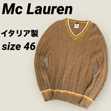 레어 Mc Lauren V넥 케이블 니트