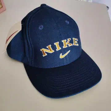 90s NIKE 캡 로고 자수 네이비 골드