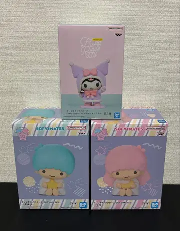 [ 미개봉 새상품 ] 산리오 피규어 키키 & 라라 쿠로미 3체 세트