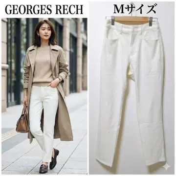 조르주 레쉬 슬랙스 팬츠 화이트 일본제 스트레치 슬림 레그 이토킨