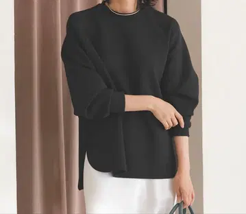 BEAUTY FORM JERSEY 백ZIP 풀오버 블랙 S