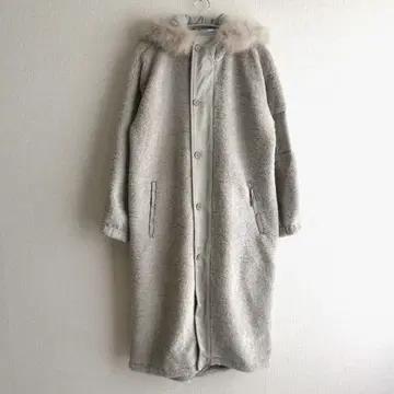 RADIATE 라디에이트 퍼 후디드 보아 코트 롱 코트