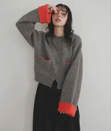 LIAN 알파카 터치 바이컬러 가디건