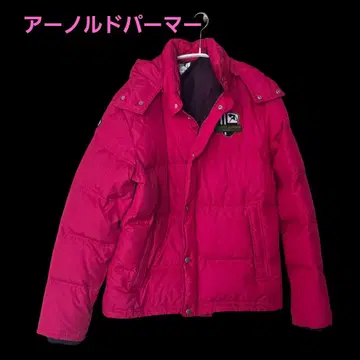 아놀드 파머 후드 부착 다운 자켓 핑크