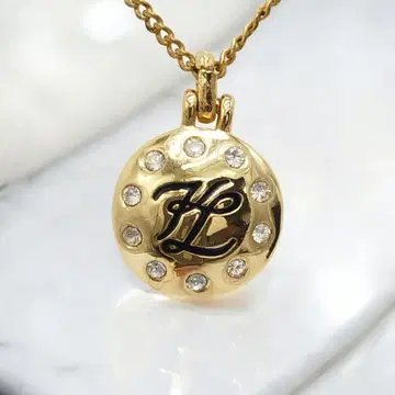 칼 라거펠트 목걸이 서클 로고 스톤 빈티지