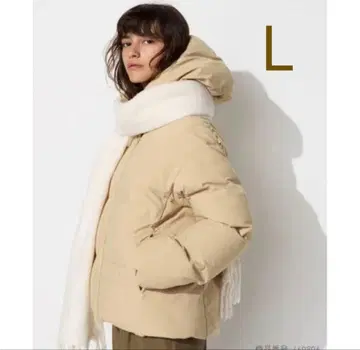 유니클로 심리스 다운 후드티 L