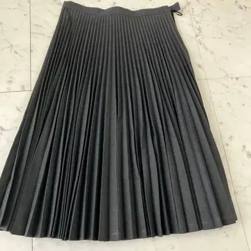 agnis b. 그레이 플리츠 스커트 36