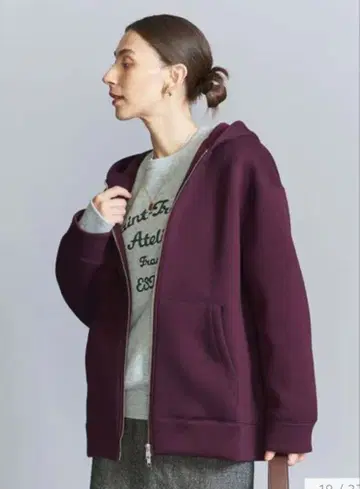 BEAUTY&YOUTH 프론트 지퍼 후디 후드티