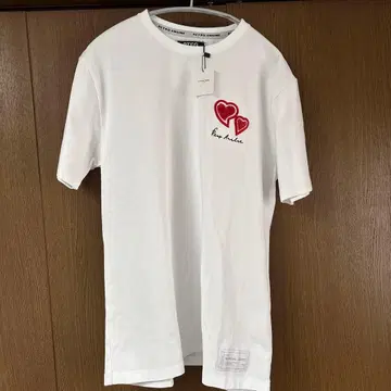 택 포함 새상품 아담스 저글러 RTEG 하트 자수 T셔츠 화이트