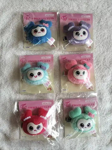 TWICE LOVELYS 봉제 인형 헤어핀 6개 세트